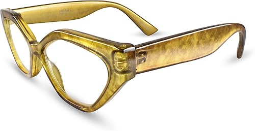 Miniatura 4 de Lentes de lectura geométricos de ojo de gato verde y dorado para mujer, para lucir elegante con alta visión, cómodos lentes de lectura para mujer