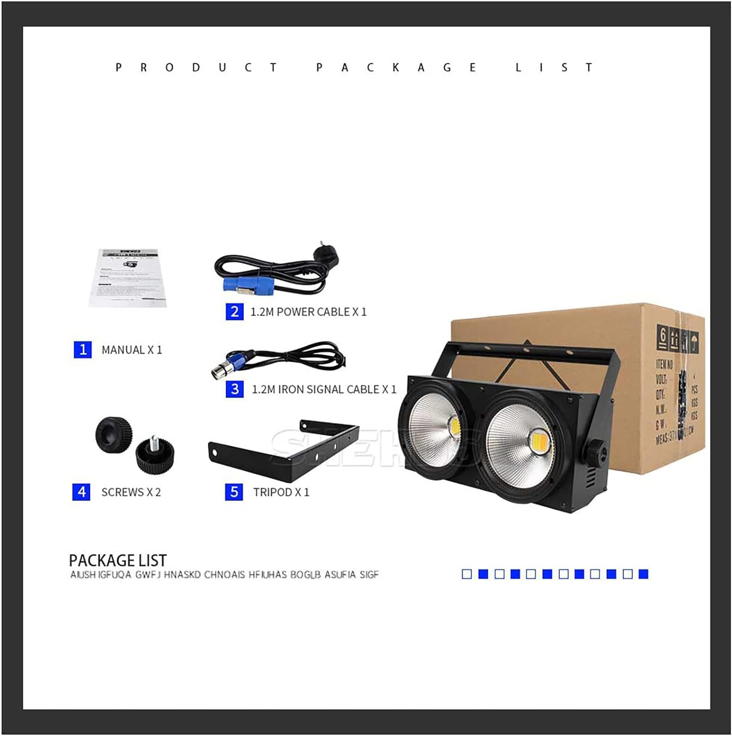 SHEHDS LED COB 2eyes 2x100W Warm Weiß Blinder Beleuchtung DMX Bühne Beleuchtung Effekt DMX Controller Club Show Nacht DJ Disco (Black)