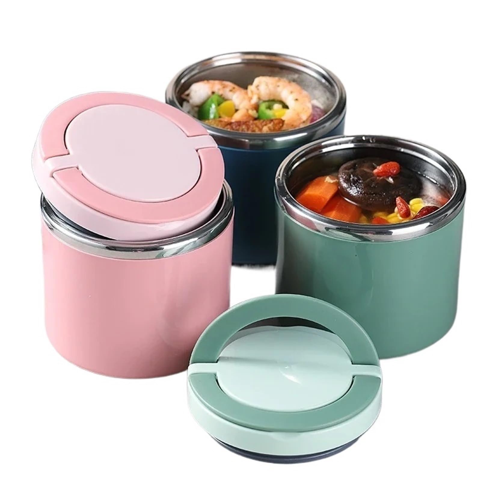 Bento Lunch Boite Boîte à Lunch Isotherme for Soupe et Aliments, Garde au Chaud(Blue-630ml)