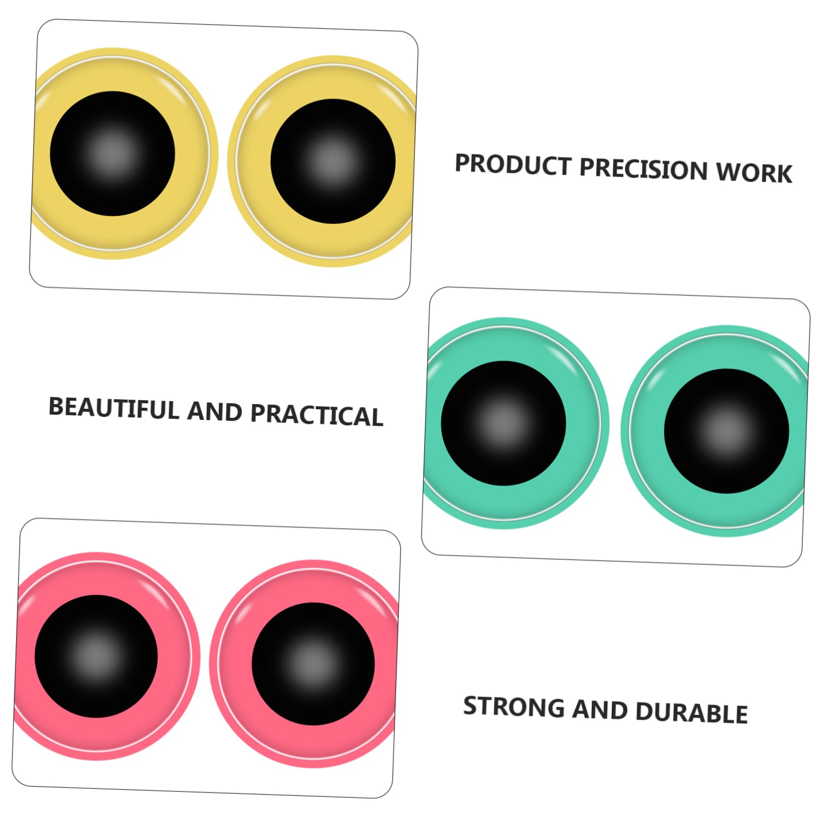 DOITOOL Elegant DIY Crafts Eyes 200pcs Handmade Plastic Eyes Self-Adhesive for Home Classroom