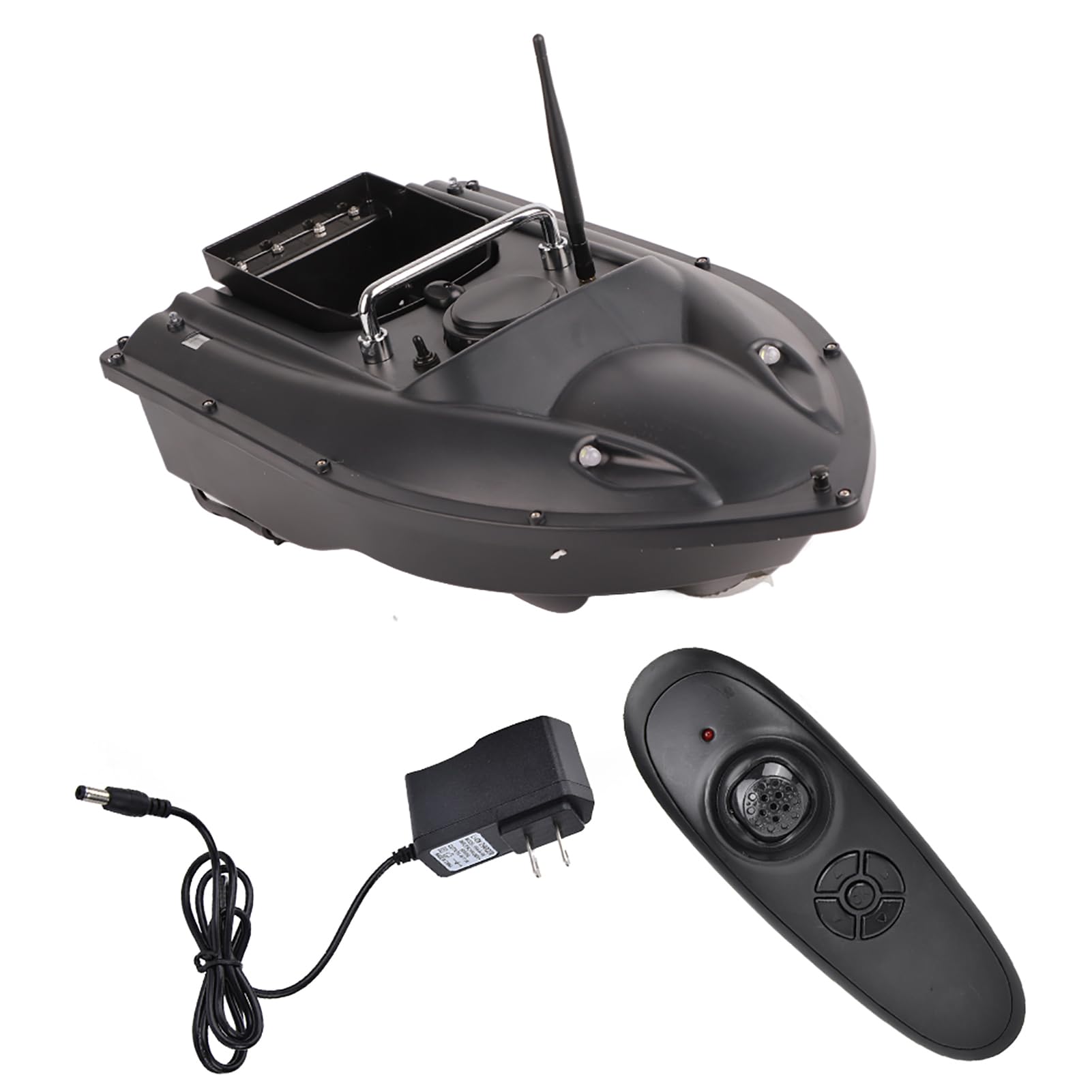 Airshi ABSStainless Steel RC Fish Lure Boat, 3H Standby Time Fish Bait Boat Finder, for Wild Fishing Pool Lake Sea Fishing (Black)