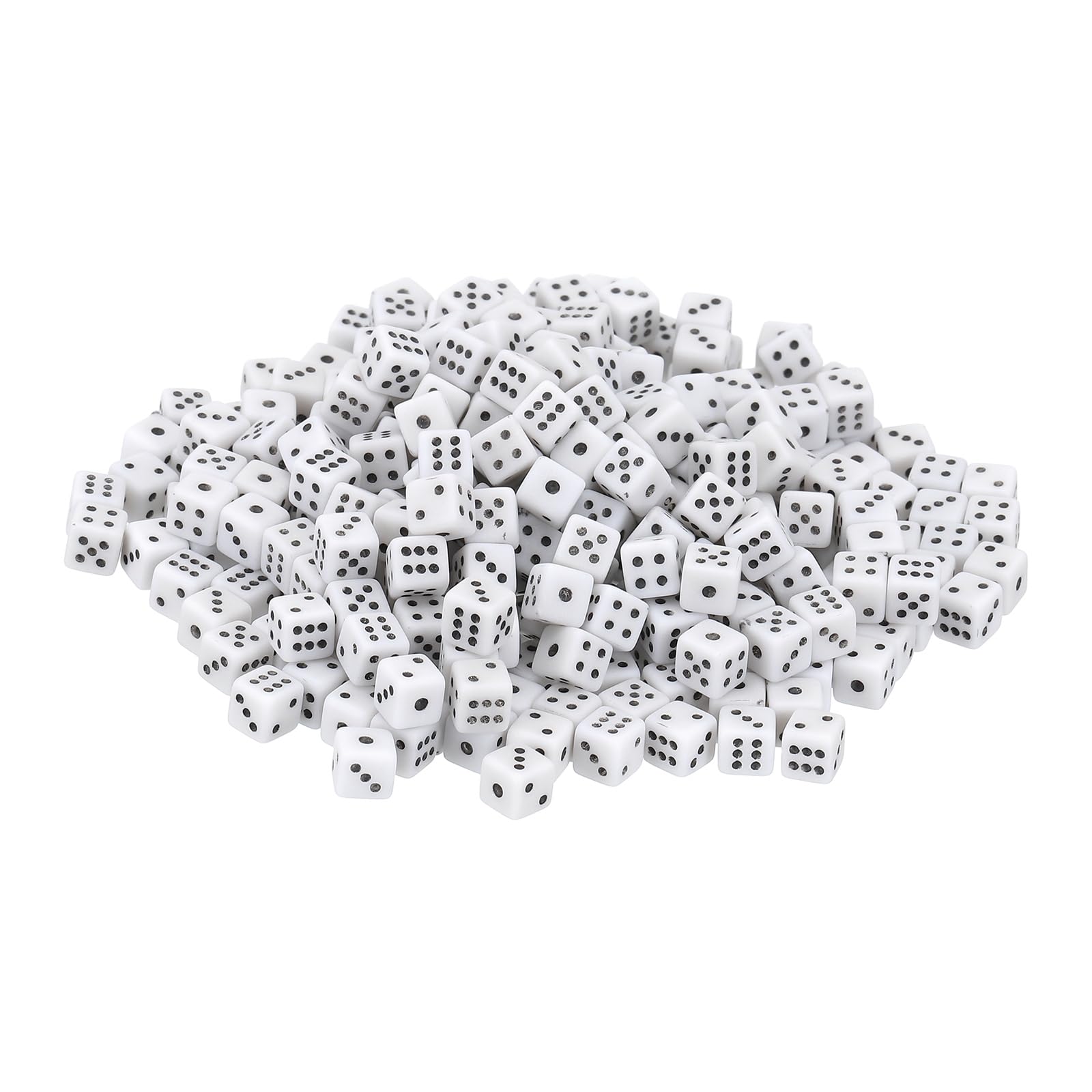 sourcing map 250Pcs Mini Dice, 5mm/0.2" Acrylic Tiny Six Side Game Dot Square Dice Bulk for Table Board Game Party Activities, White/Black — image 1