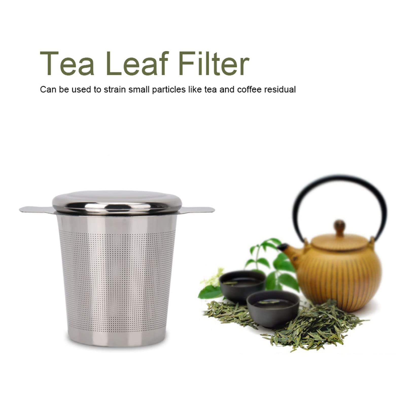 Infuseur à Thé En Maille En Acier Inoxydable, Filtre à Ménage Pliable De Passoire à Café En Métal Avec Couvercle Pour Bureau De Cuisine à Domicile