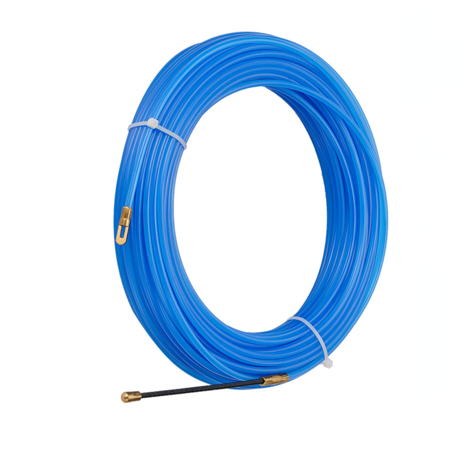 MuisTa 4 mm Tire Fils Electrique,Extracteur CâBle Ruban Poisson,Extracteur de fil électrique en nylon de pour électricien,Aiguille Electricien,Fish Tape Cable Puller(50 m, bleu)