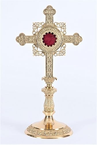Miniatura 1 de Relicario de iglesia en forma de cruz estilo filigrana francesa para su reliquia Theca, 14 34" HT. (CCG-171) (BRASS)