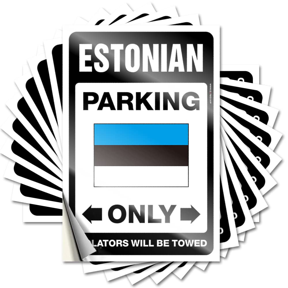 Saying Punk Cats Waterproof - Estonian Parking Only Window Self Adhesive Decal for Birthday Use(8X12CM)