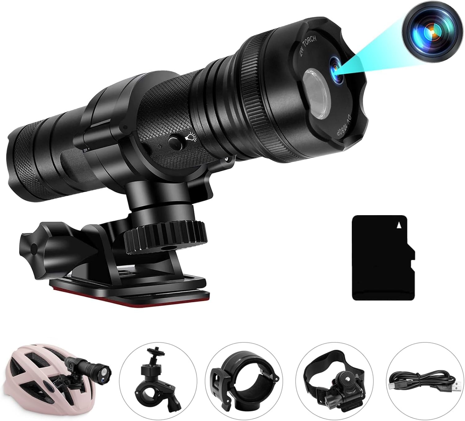 LXMIMI Actiecamera, sportcamera, 120° helmcamera, mini-videocamera met