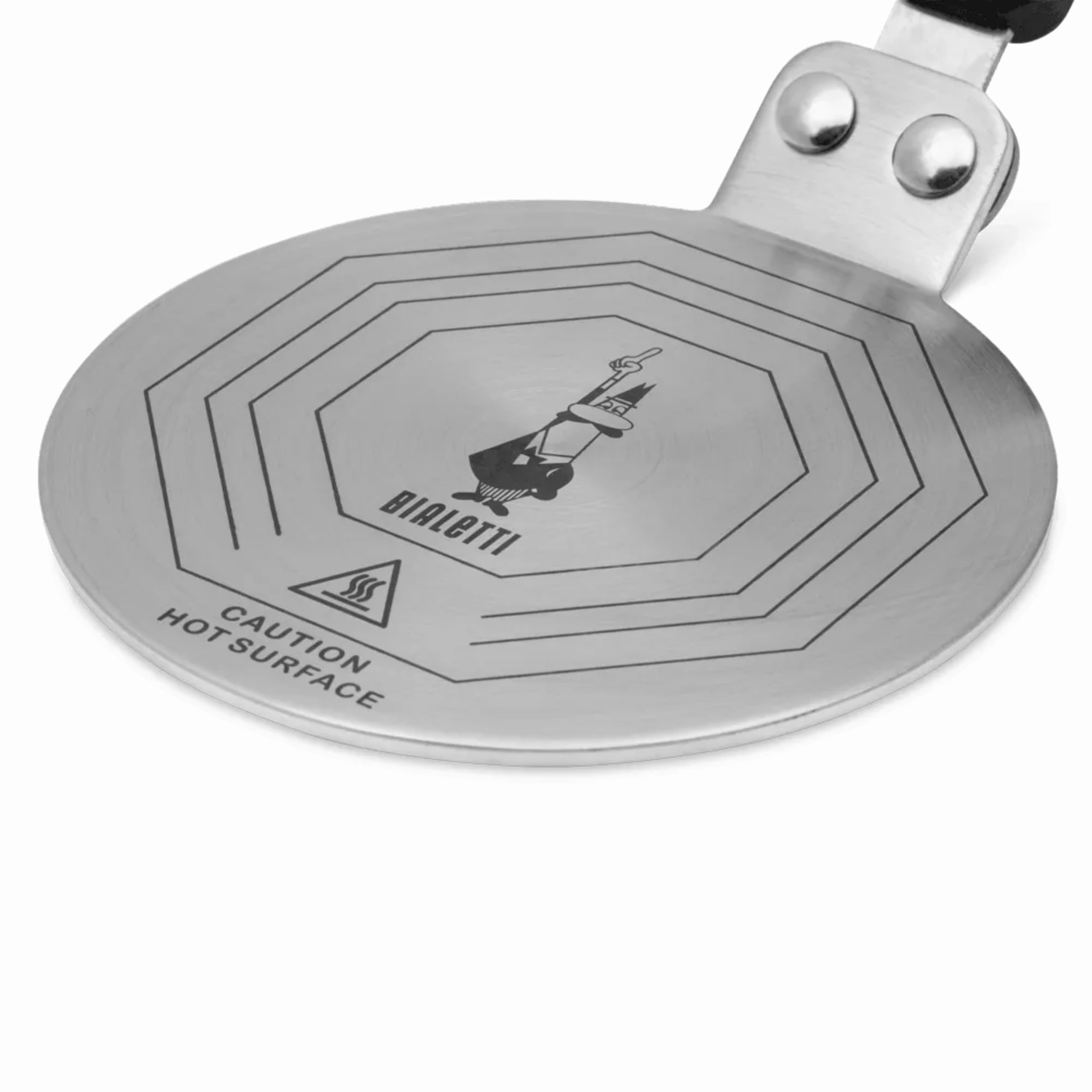 Bialetti Plaque à induction 13 cm, adaptateur induction, convient pour cafetières de 1 à 9 tasses ou petites dimensions, acier, Noir