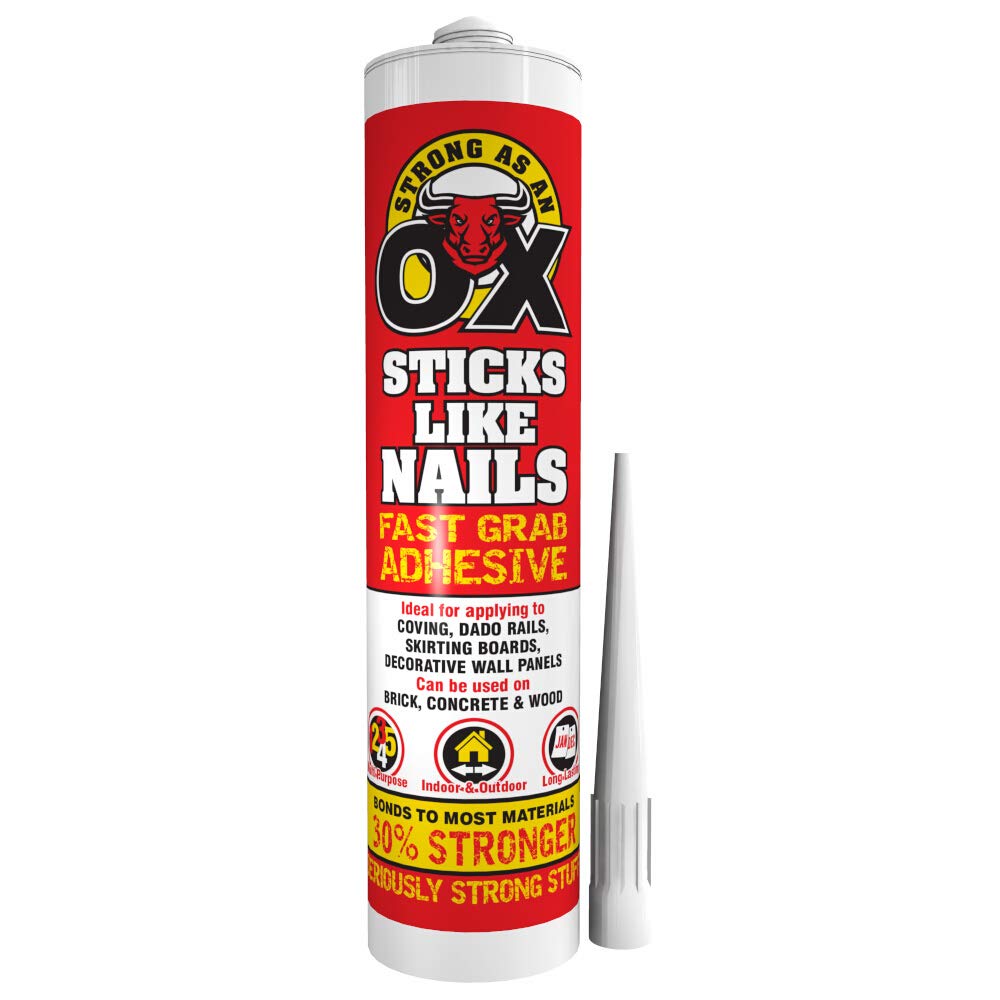 Woolbro Clear/Transparent Strong As An Ox Sticks Like Nails Fast Grab Adhesive 280Ml
