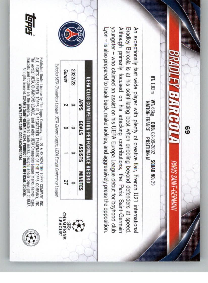 Amazon.com: 2023-24 Topps UEFA Club Competitions #69 Bradley