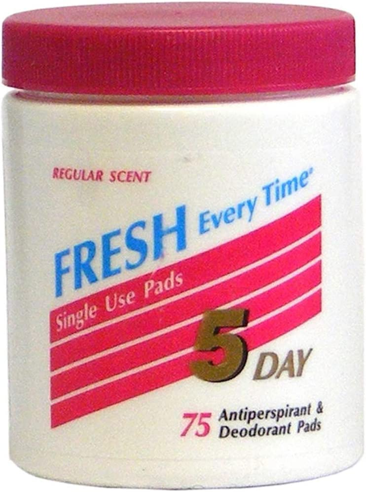 5 Day Antiperspirant and Deodorant Pads, Regular Scent - 75 Each (Pack of 2)