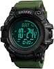 SKMEI 1358 Mens Sports Watches Hours Pedometer Calories Digital Watch Altimeter Barometer Compass Thermometer Weather Men Watch Army Green