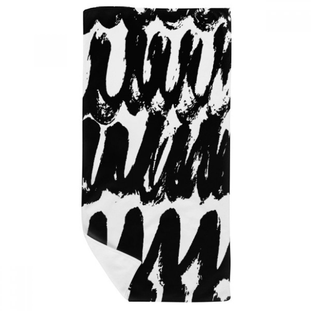 Gant de toilette multicolore brushwork et serviette de bain doux 35x70