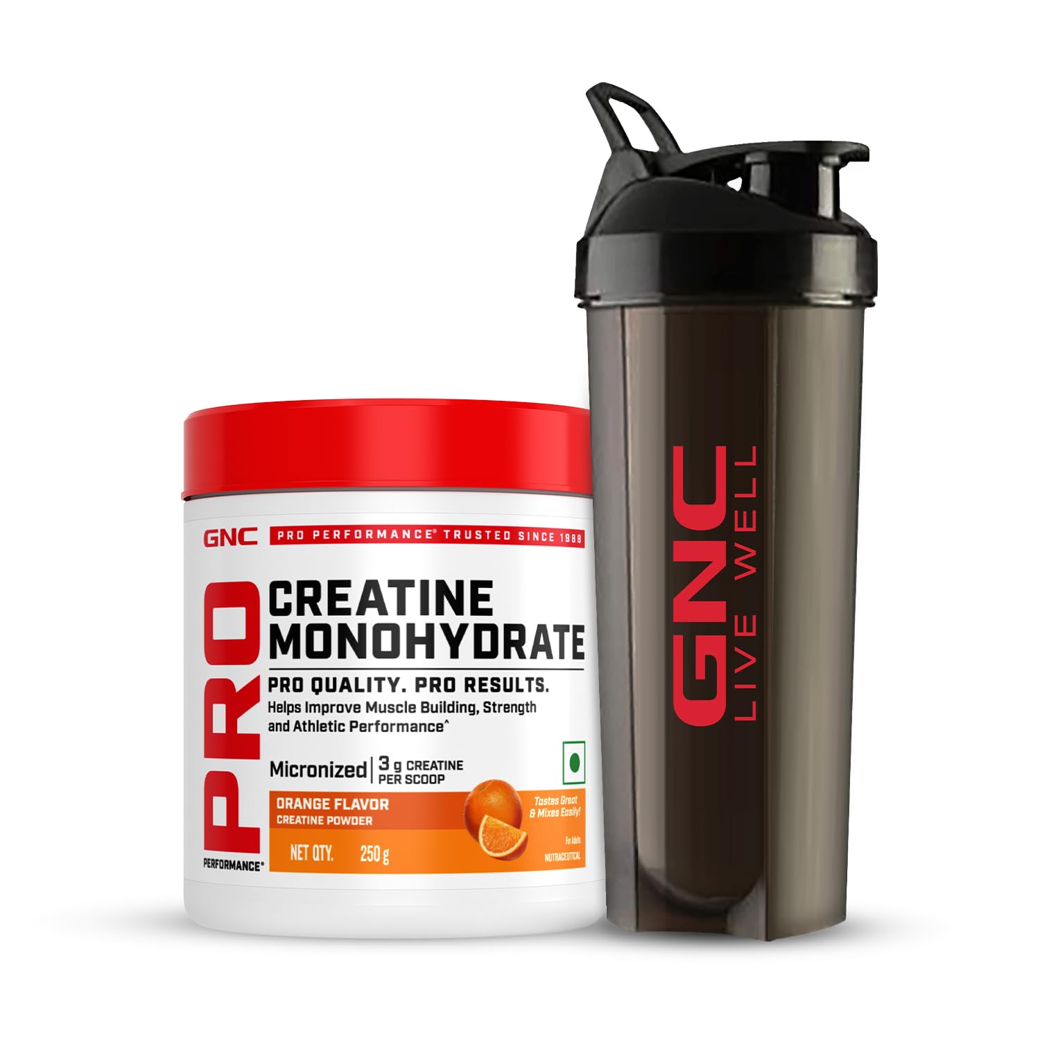 GNC Pro Performance Creatine Monohydrate Powder With Black Shaker-3000mg Creatine Per Scoop|Micronized For Faster Absorption|Boosts Energy,Muscle Volume & Performance|Orange|100Gm — Amazon image 21
