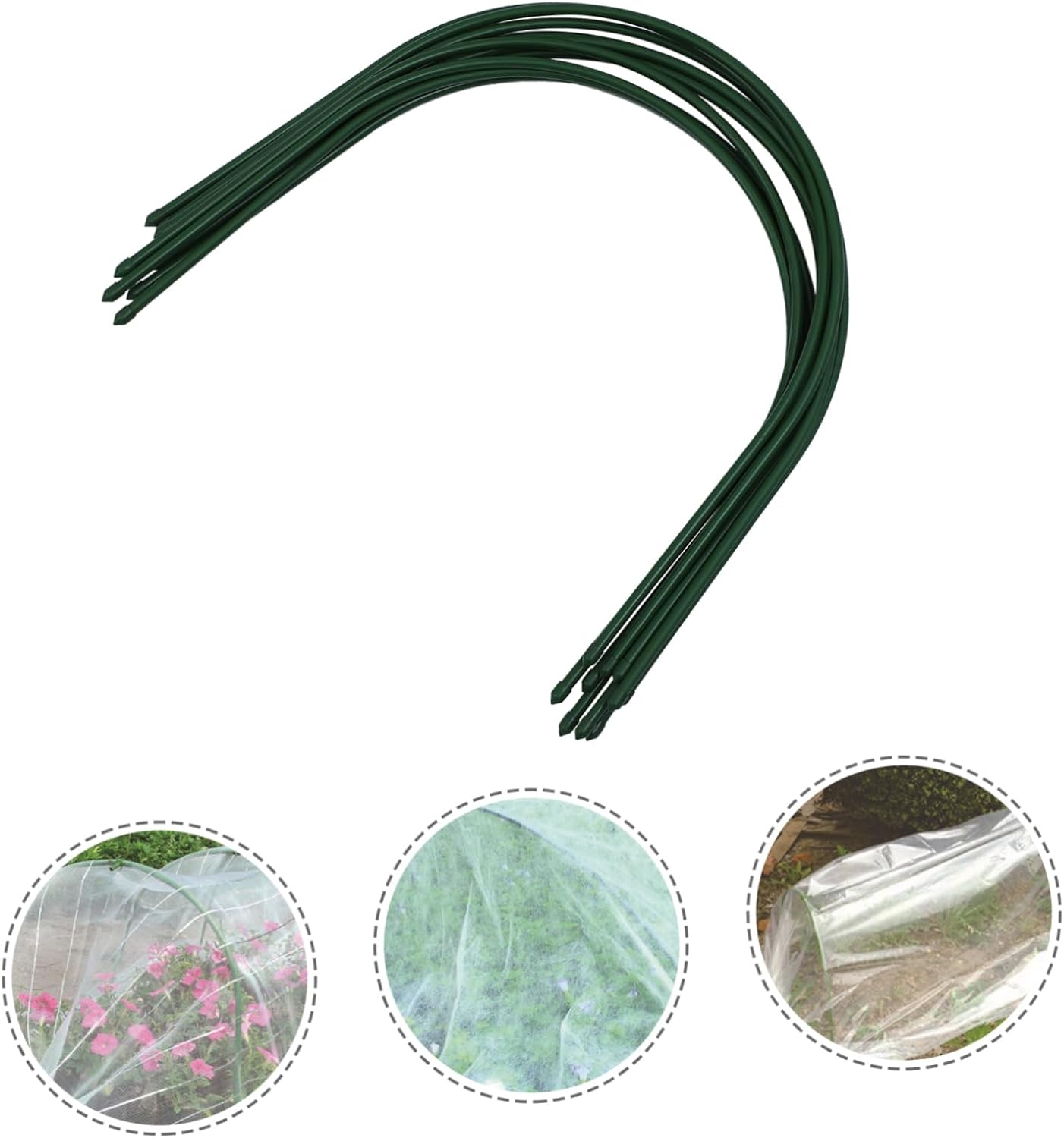 10pcs Coated Curved Plant Shed Support Frame Garden Support Stakes for Outdoor Plant Cover Greenhouse Hoops Arch-Shape Flower Frame