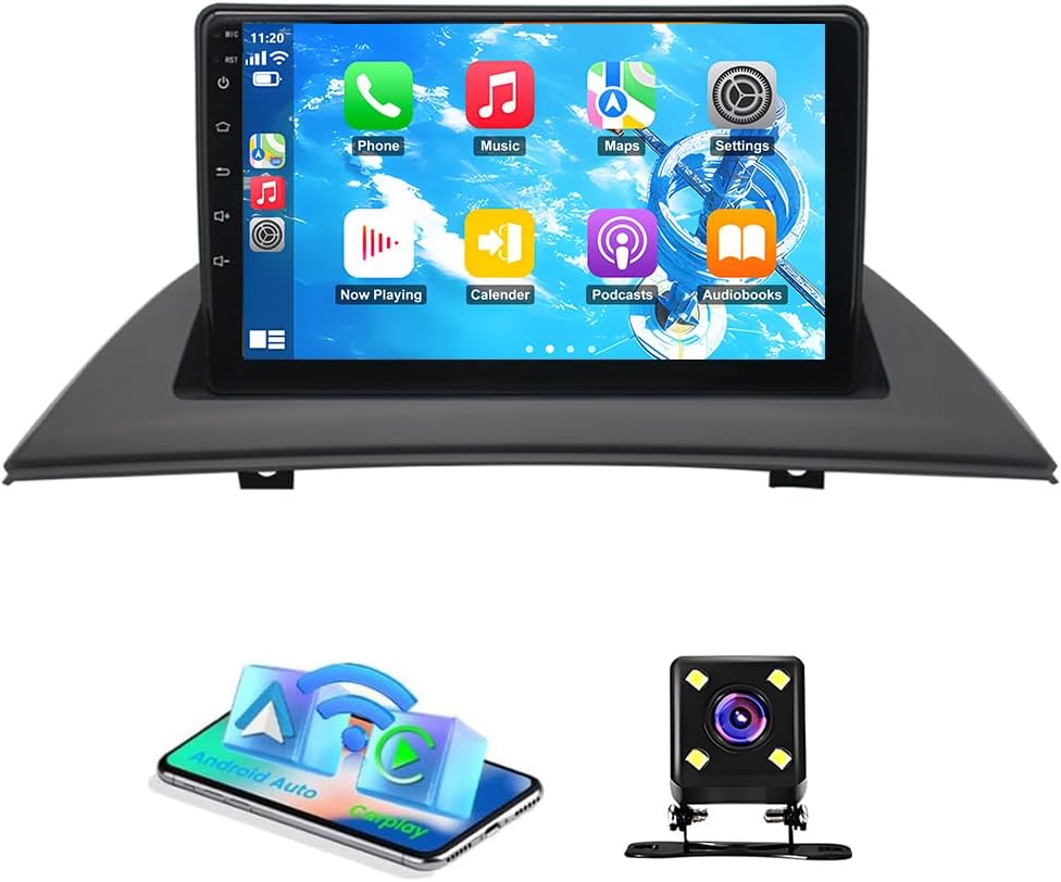 9 Inch Android Car Stereo for BMW X3 E83 2004 2005 2006 2007 2008 2009 2010 2011 2012 Upgrade Touchscreen Radio with CarPlay Wireless Android Auto, Support Bluetooth WiFi GPS Navigation,2+32GB