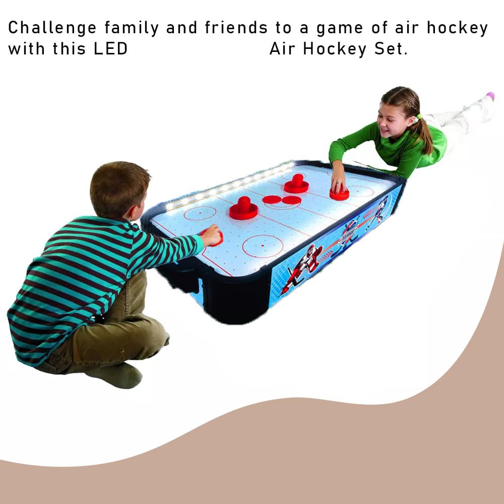 Hockey Sur Air Rechargeable Avec Lumières LED - Jeu D'intérieur Pour Enfants - Buts Inclus - Pour Garçons Et Filles Set Hockey Avec Buts Hockey Sur Air Rechargeable Avec Lumières LED - Jeu D'intérieur Pour Enfants - Buts Inclus - Pour Garçons Et Filles Set Hockey Avec Buts