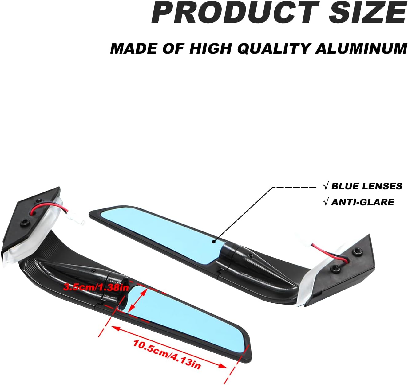 Motorcycle Side Mirrors with LED Light Fits Compatible with Ducati Panigale V4 V4S V4R 2019-2024 PANIGALE V2 2020-2024 Turn Signal Mirrors