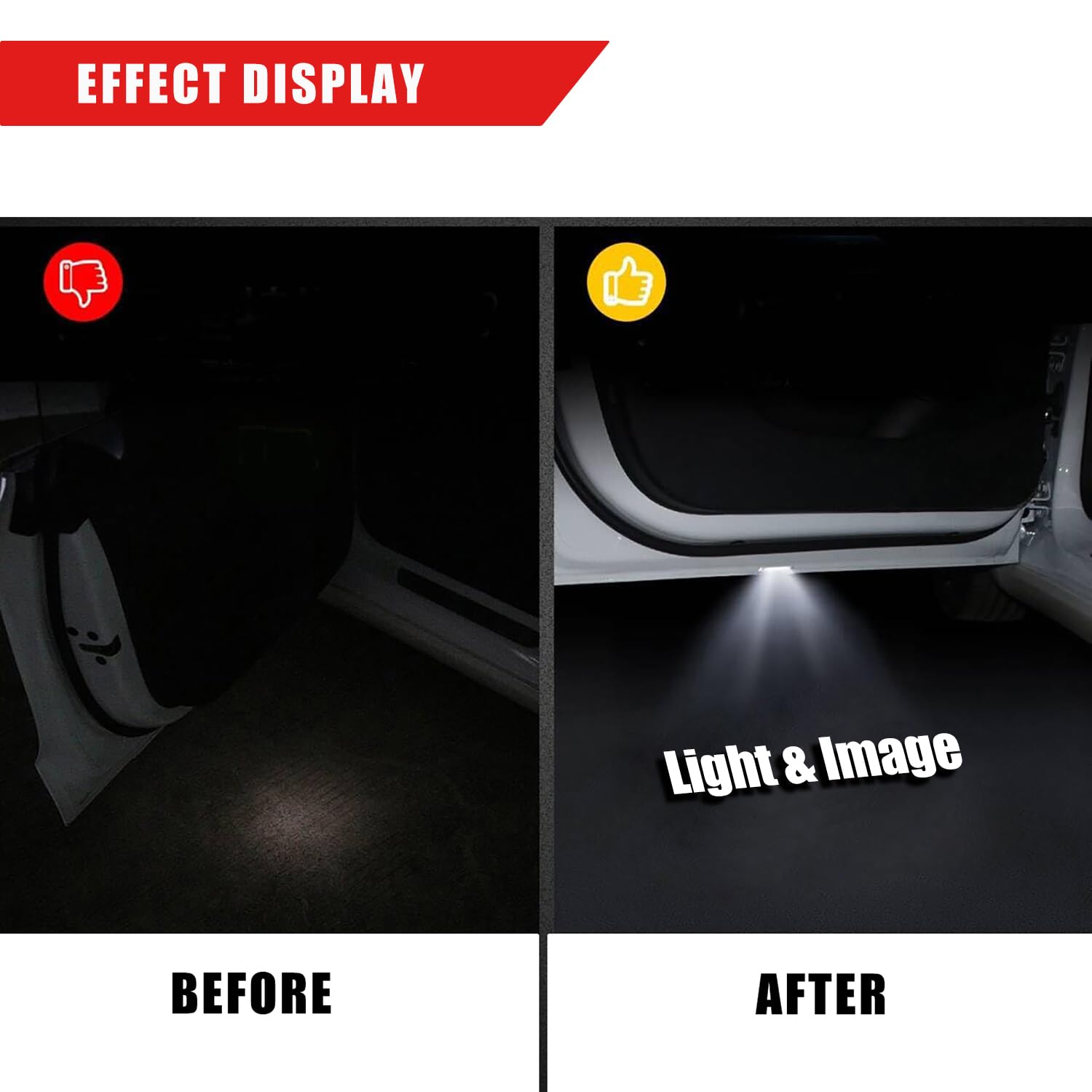 Car Door Lights Compatible with A1 A3 A4 A5 A6 A7 A8 Q3 Q5 Q7 R8