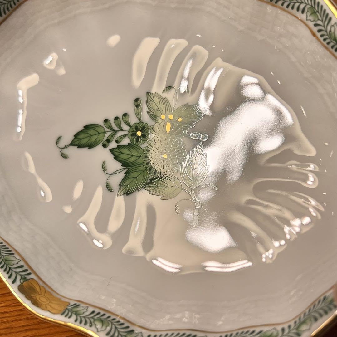 Amazon.co.jp: ヘレンド アポニーグリーン スイートディッシュ フリー  