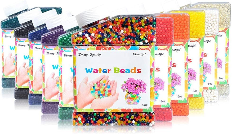 Generic 30000pcs Water Beads Rainbow Mix Crystal Soil Non-Toxic Bottled Package for Inside Decoration Air Fresh Children Toy/