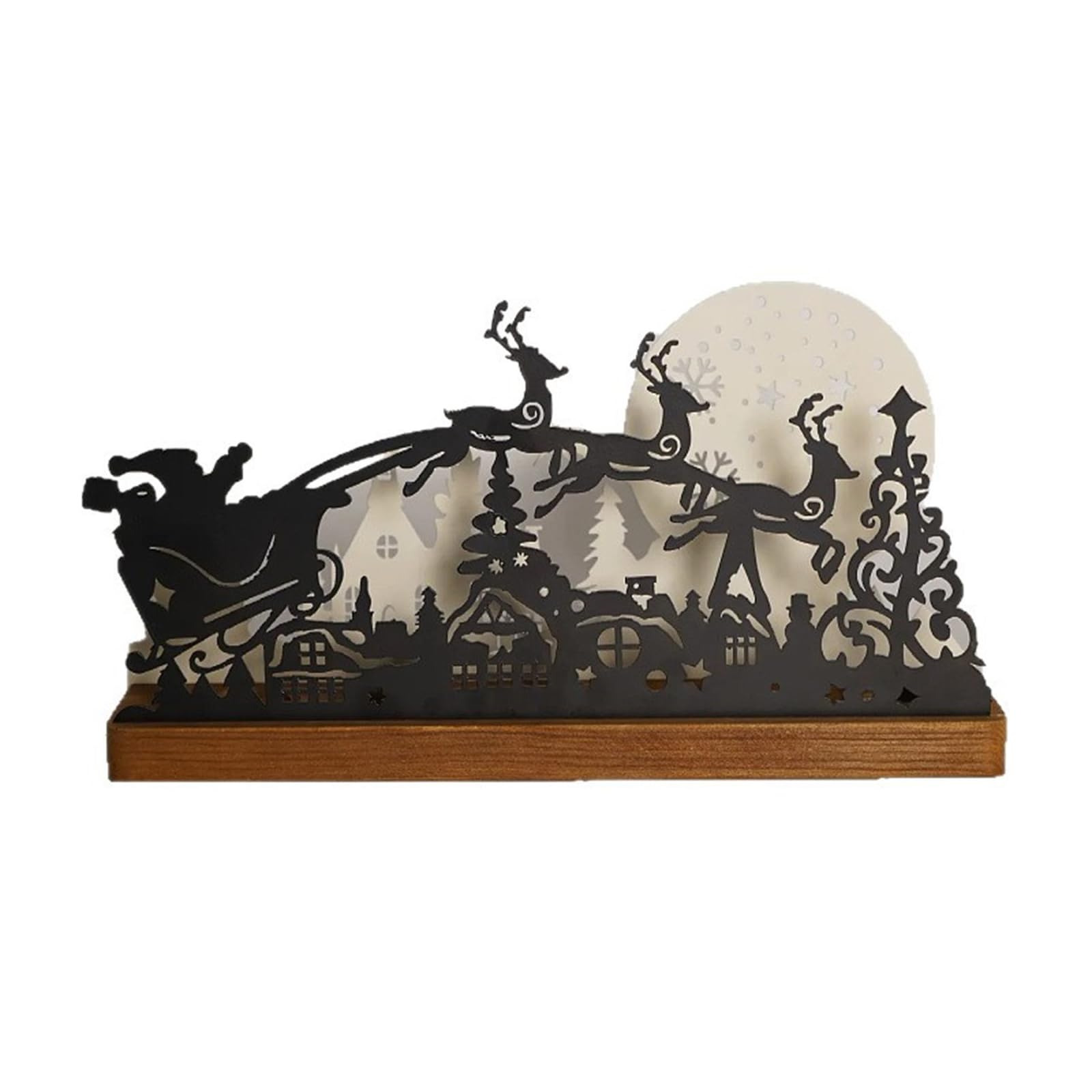 Iron Christmas Tealight Holders Santa in Sleigh with Deer Table Centerpiece Decorative Home Decors Iron Christmas