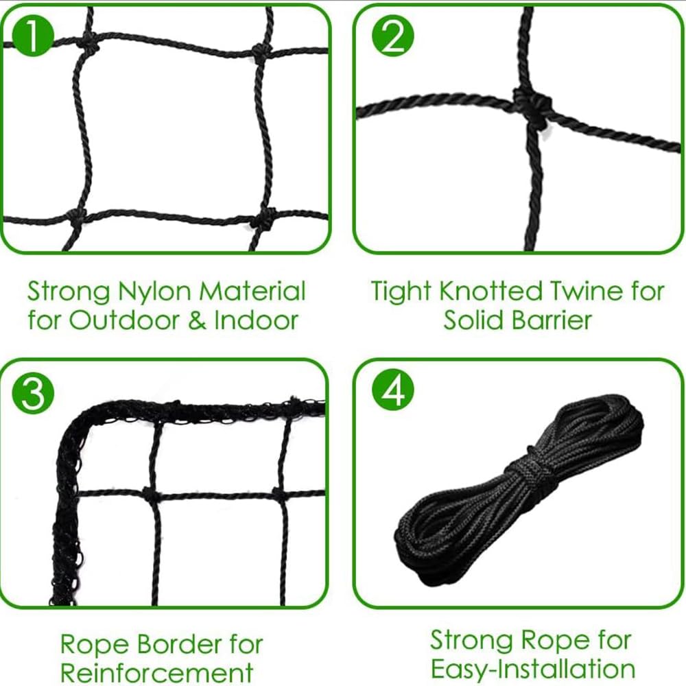 Filet Anti-Retour Football Jardin Grille Protection Entraînement Sportif Terrain Football Basket-Ball Tennis Base-Ball