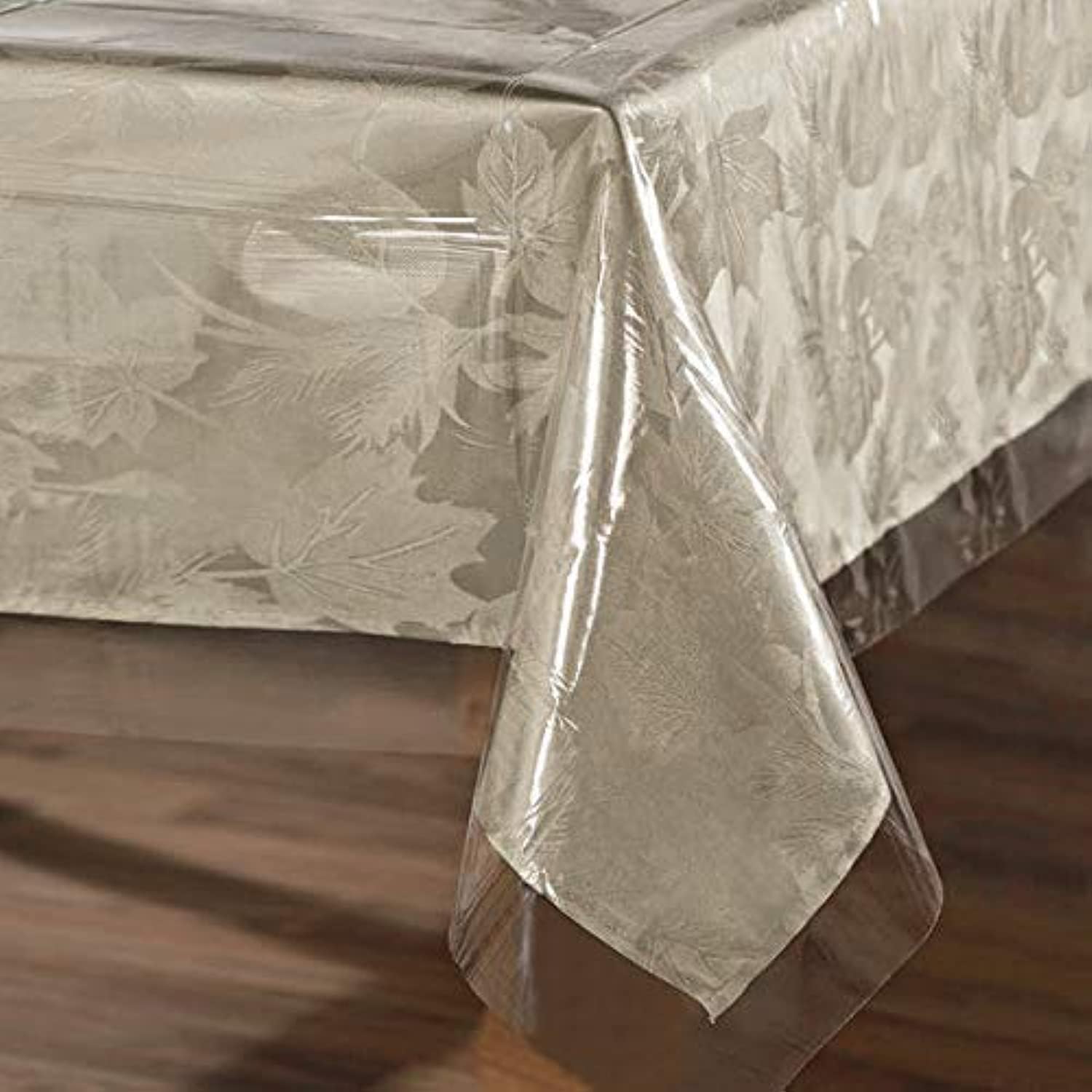 sancua Clear Plastic Table Cover Protector Waterproof Tablecloth 54x78 Inch | Vinyl PVC Rectangle Table Cloth, Oil Spill Proof Wipe Clean, For Dining Tables, Parties & Camping, Crystal Clear