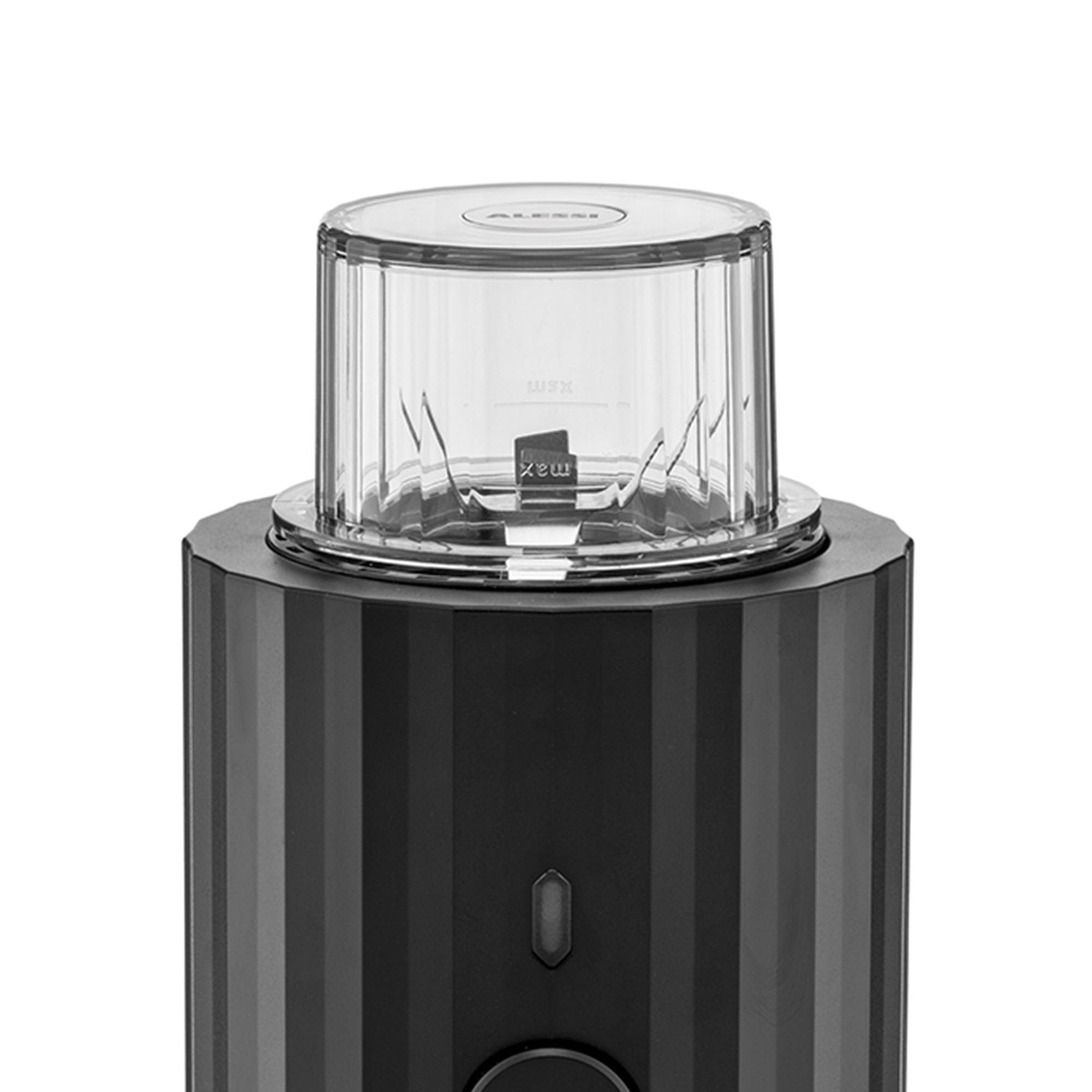 Alessi Plissé MDL17 B osobisty mikser z żywicy termoplastycznej, z pojemnikiem i mini niszczarką z PCGT, wtyczka europejska 380 W, czarny