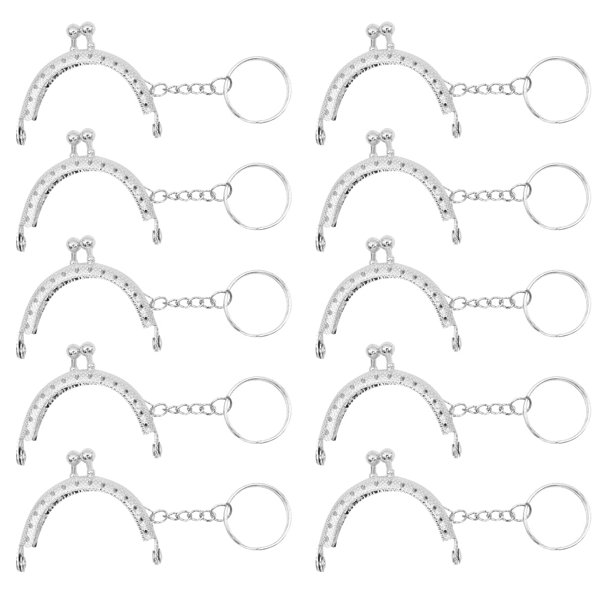 WANGCL 10PCS Retro Metal Bag Frames Closures For Bags For DIY Sewing Craft Projects Handbags Purse - Sliver