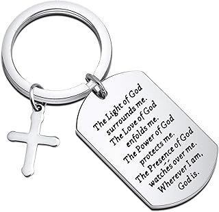Gzrlyf Christian Prayer for Protection Key Rings - Religious Gift for Pastor