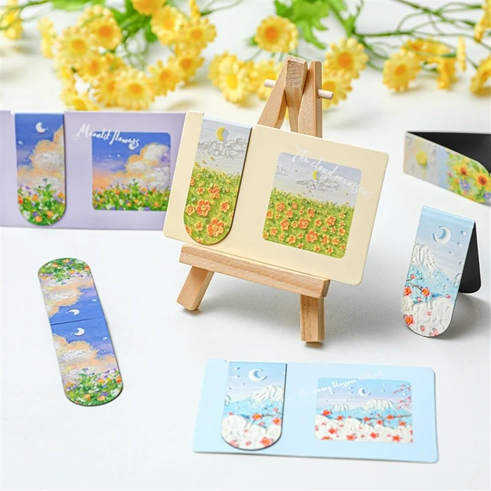 4 szt./zestaw urocza kreskówka magnes zakładka życie świeże zakładka kreatywna zakładka magnetyczna do książek Kawaii przybory szkolne (4 szt. x 20)