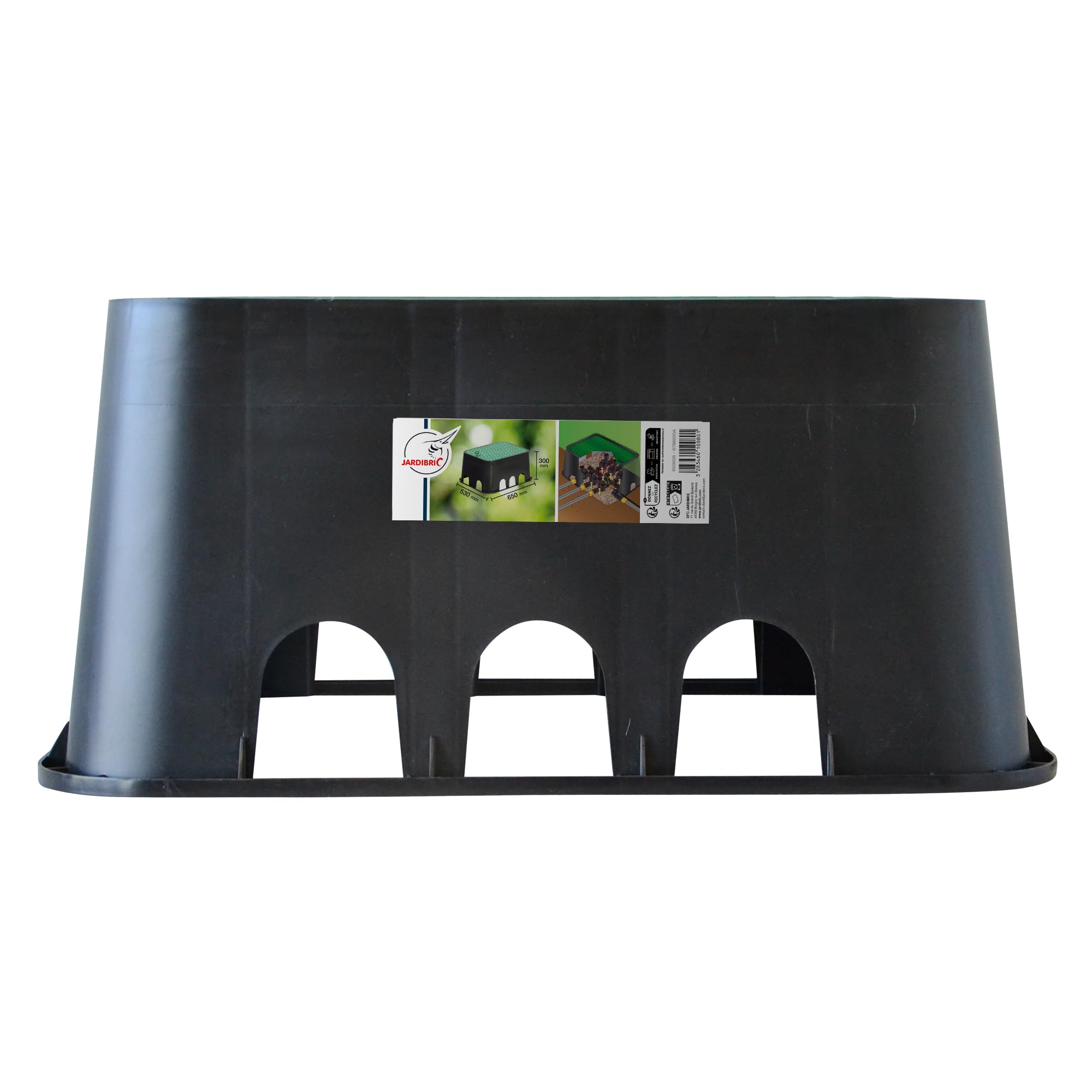 Jardibric - Regard Irrigation Rectangulaire 650 x 530 x 300 mm - Compatible 1 à 6 Vannes - Jumbo Extérieur