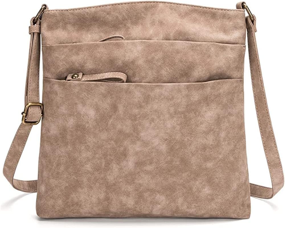 Crossbody Bag for Women Retro Hobo Shoulder Purse Leather Tote Handbag Large Travel Satchel