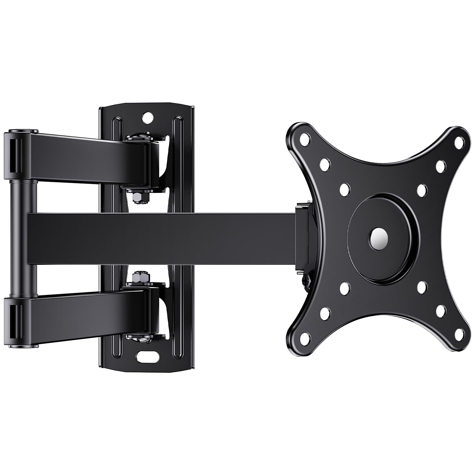 Perlegear TV Wall Mount Swivelling Tilting Swivel TV Wall Mount for 10-32 Inch Flat and Curved TVs or Monitors up to 20 kg VESA 100 x 100 mm/75 x 75 mm