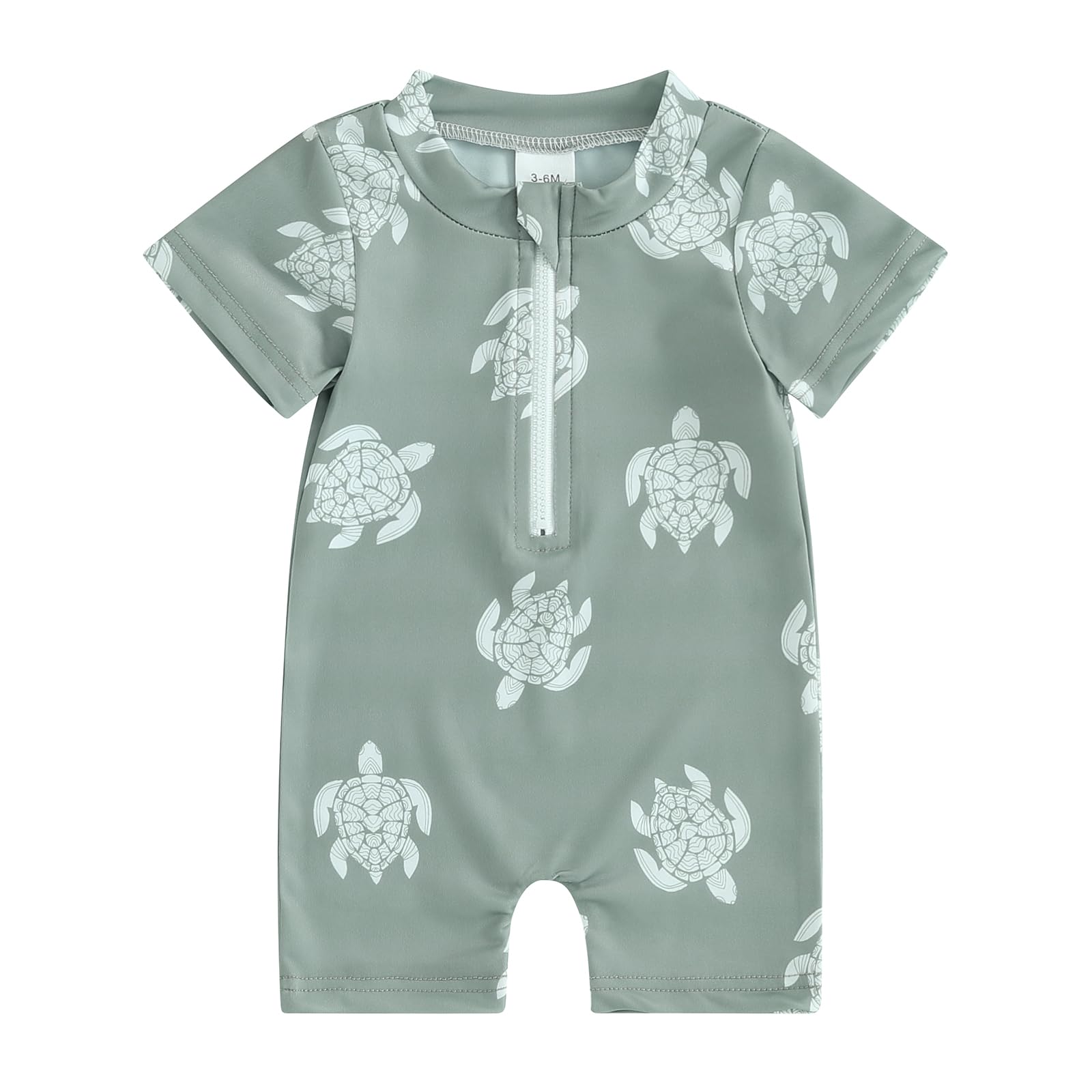 Baby Boy Swimming Costume Baby Swimsuit 3 6 12 18 Months Infant Toddler Boys Swimwear Rash Guard Zipper One Piece Short Sleeve Beach Bathing Suits Wetsuit — view 16