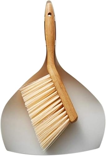 Juego de cubo pequeño para escoba y recogedor estilo japonés Mini mango de bambú multifunción de limpieza de basura pala adecuada para sofá de piso,