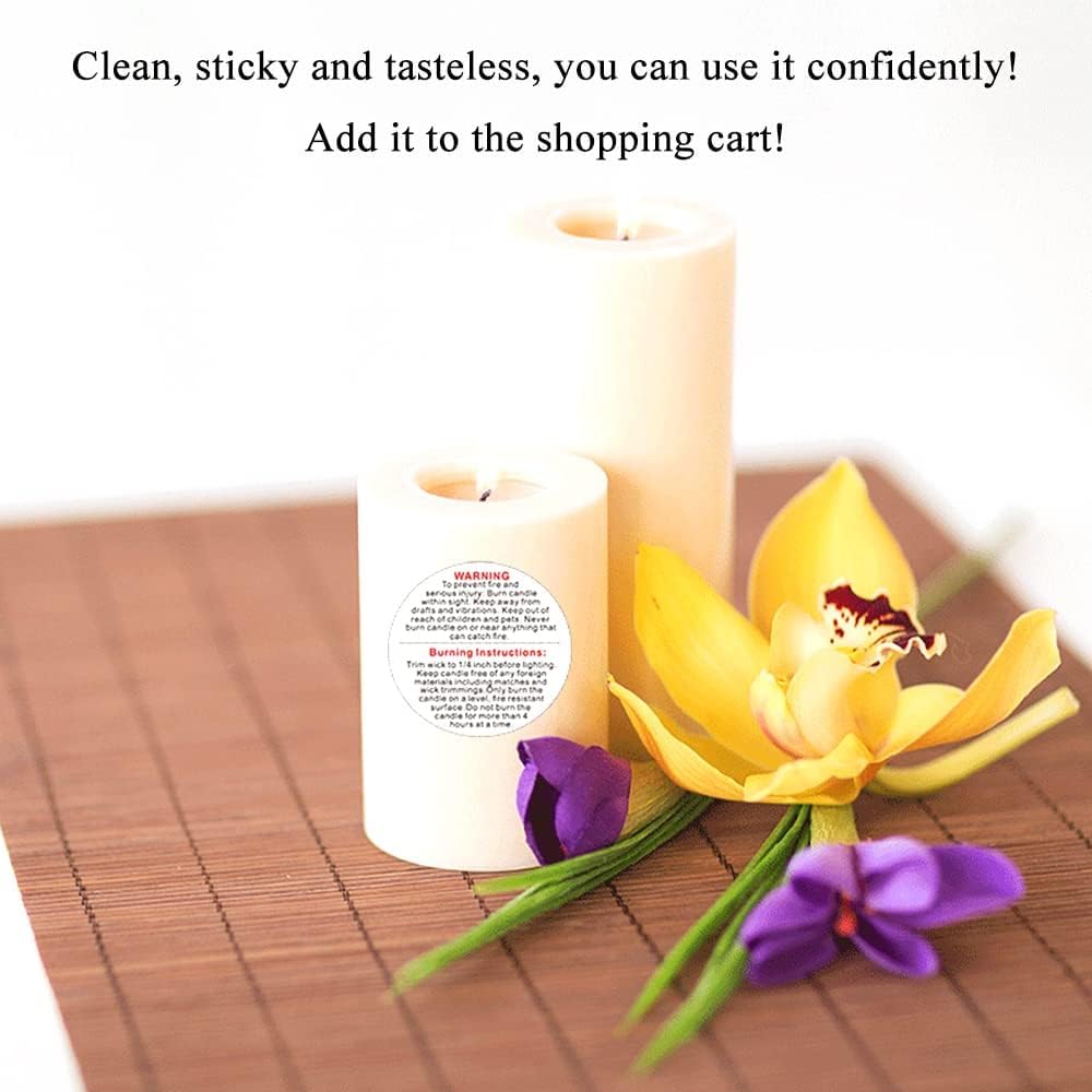 FirstTry Candle Warning Stickers I White Circular Safety Sticker I Waterproof, Easy to Peel I Round Label for Candle Making DIY Candle Jars Container and Tins – 500 Pcs (1 Inch) - Image 4 thumbnail