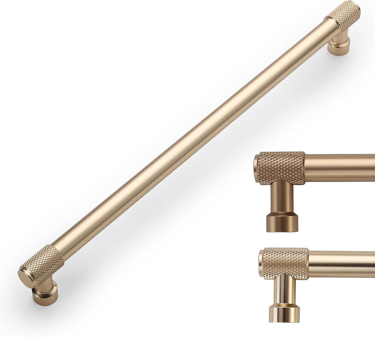 9BUILD 10 Pack Knurled Pulls 10 Inch Brushed Gold Kitchen