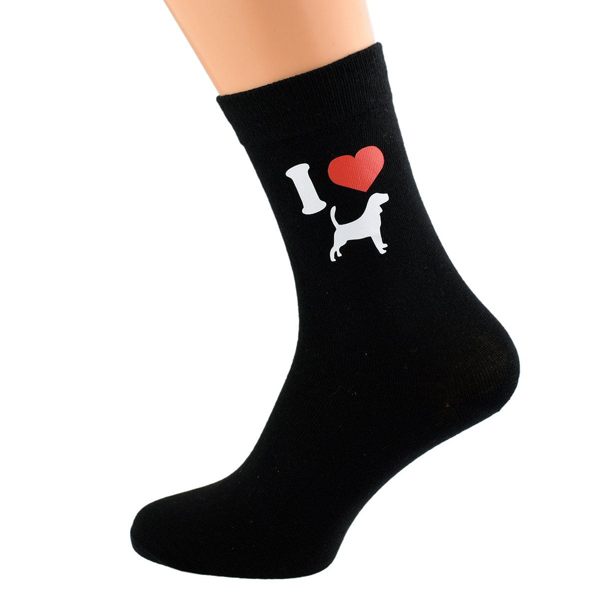 GTR-Prestige Giftware I Love Beagles Black Socks Mens UK Size 6-12 Eur 39-46 (X6N117)