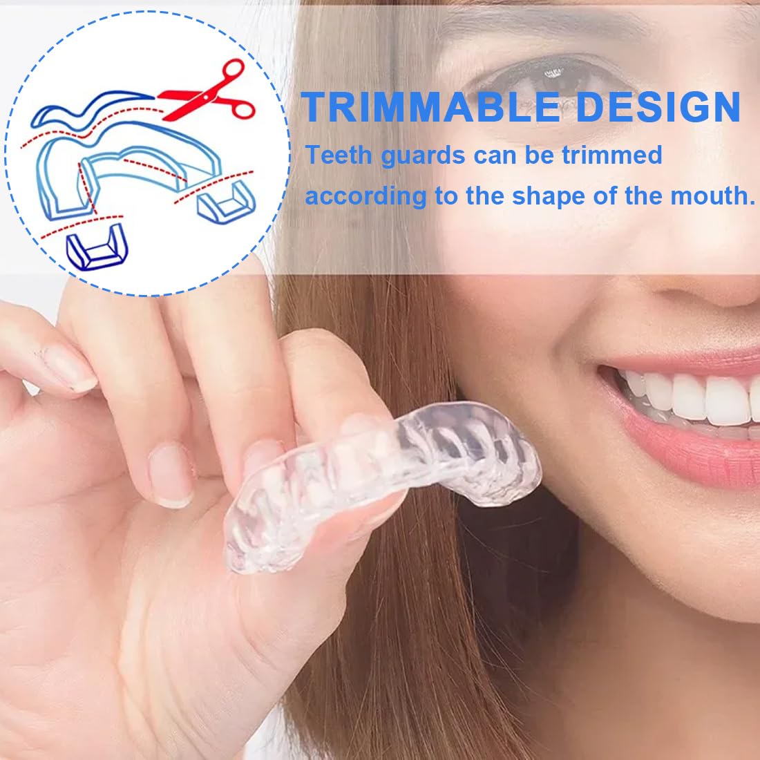 8 Piezas Bruxismo Dental Noche, amaños Protector Bucal para Dormir, Ferula Descarga Bruxismo, Férulas Dental Moldeable, Protector Bucal Para Dormir, Material Termoplástico de Calidad Alimentaria