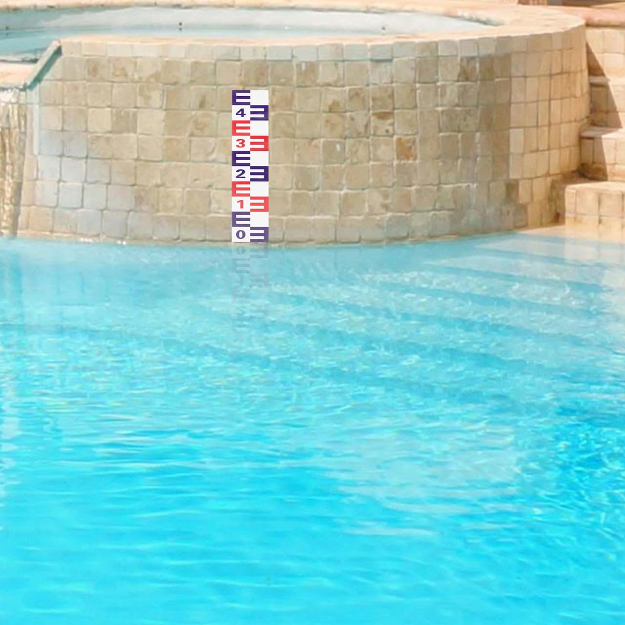 Homoyoyo Règle Aluminium Autocollante Réfléchissante Jauge De Niveau D'Eau Pour Piscine Et Bassin Outil Mesure Hauteur D'Eau Durable Résistant À La Corrosion