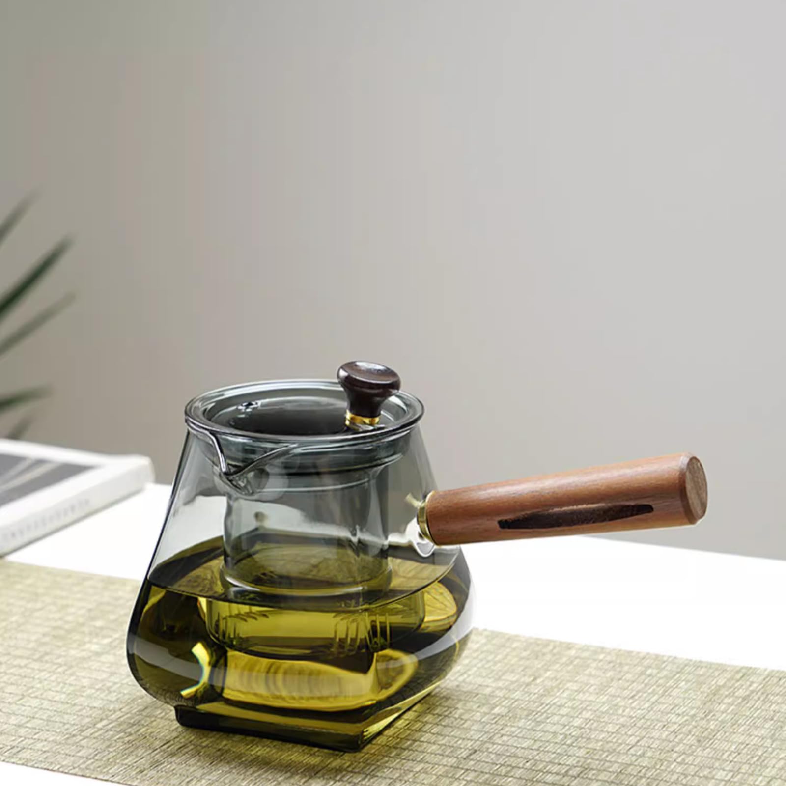 Théière carrée en verre japonais de 720 ml avec infuseur amovible en inox