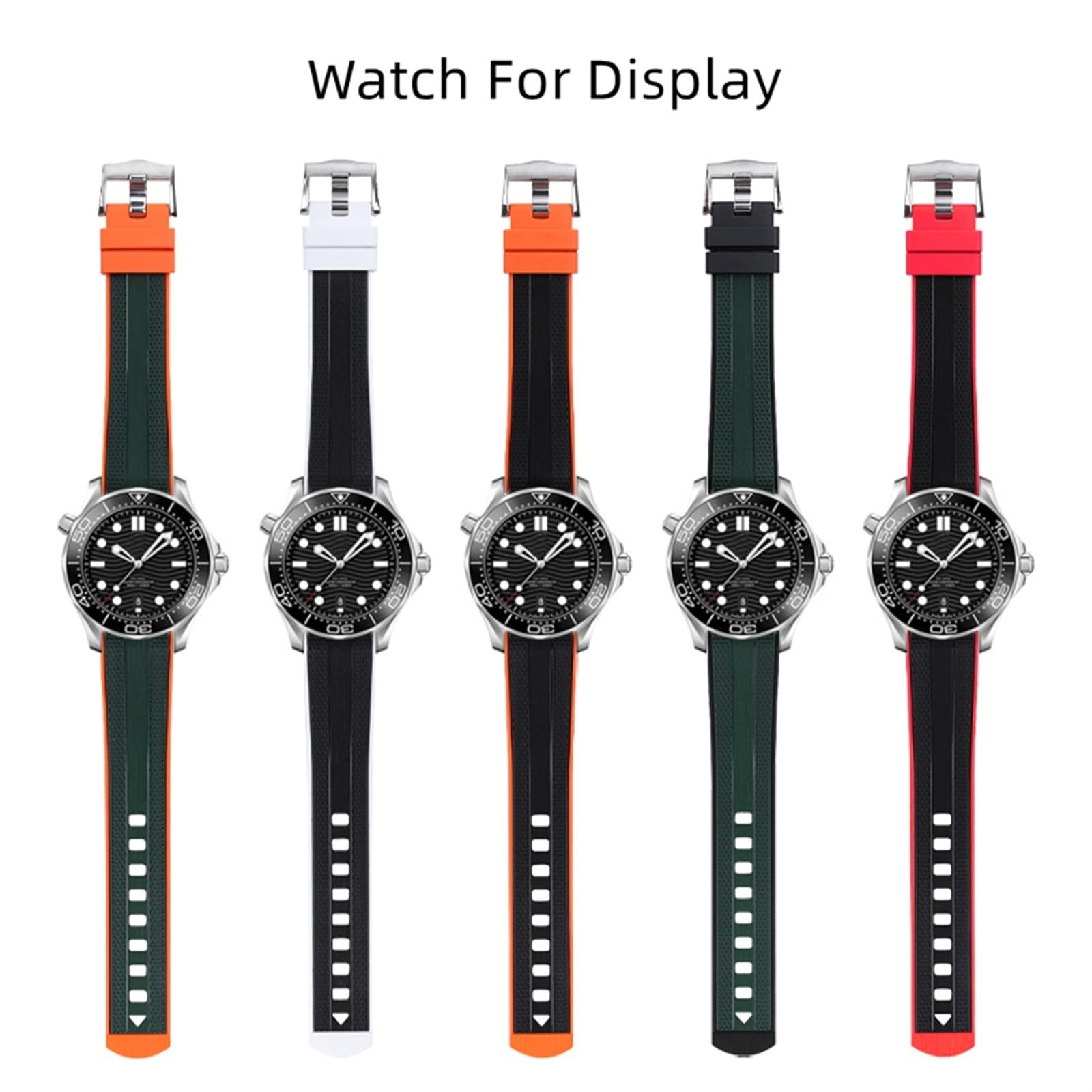 Gumowy pasek do zegarka z zakrzywionym końcem pasuje do Omega Seamaster 007 Speedmaster Diver 300M Aqua Terra 150 Planet Ocean silikonowy miękki wodoodporny pasek do zegarka