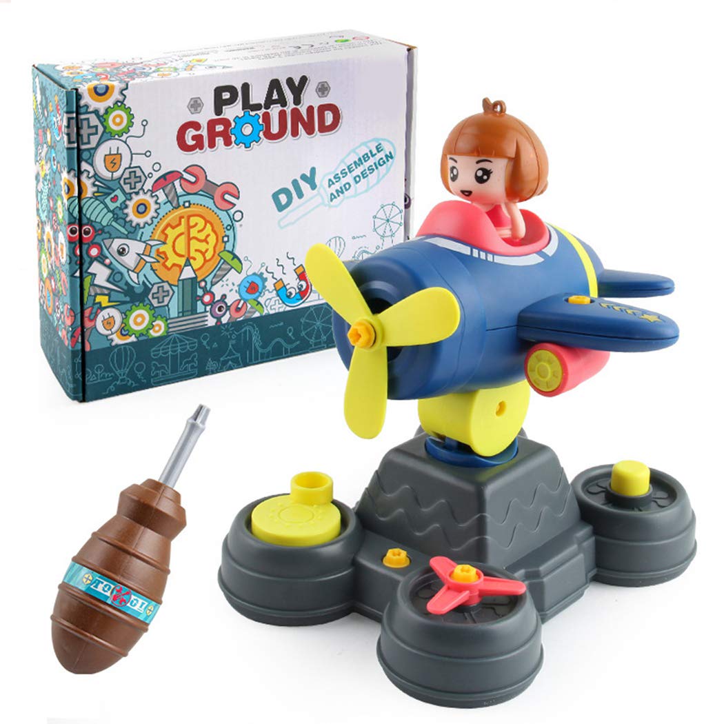 Dorakitten Amusement Park Toy Plane Take Apart Toy DIY Assembly Model DIY Model Kit DIY Assembly Toys Amusement Park Toys Multicolor