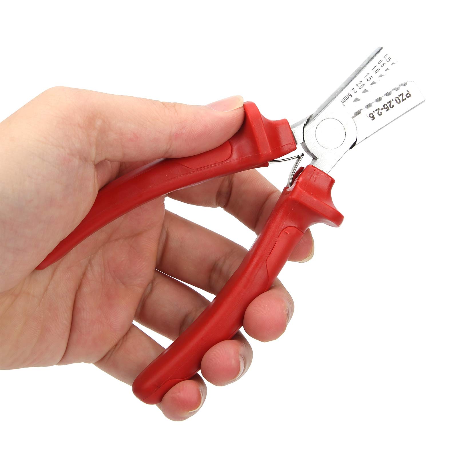 Pinze per Cavi, 45 Pinza spelafili in Acciaio, Pinza spelafili per crimpatura Fili, Pinza crimpatrice, Strumento crimpatrice, Attrezzi per elettricisti 0,252,5 mm