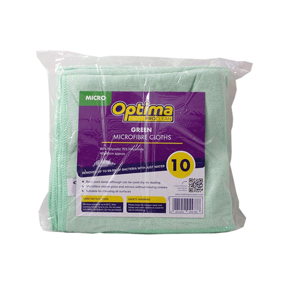 Janit-X All Your Janitorial Needs Green Janit-X 500 Wash Multi-Purpose Microfibre Cloth's {Large 40Cm X 40Cm} 10-Pack