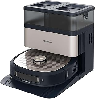 Cecotec Robot Aspirador y Friegasuelos con Estación Autovaciado, IA y Láser Conga Z100 X-Treme. Navegación Láser e Inteligencia Artificial, 20000Pa, Fregado Profesional, Mopa Bimaterial XXL