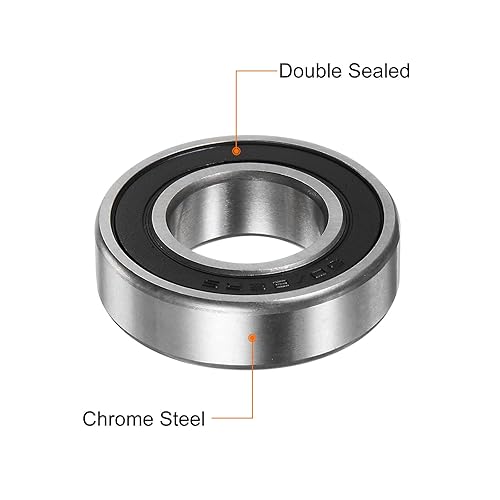 Miniatura 4 de uxcell 6022-2RS Rodamiento de bolas profundo del surco, 2pcs 0.866 in x 1.732 in x 0.472 in Hign Carbon Chrome Steel Z1 Doble caucho sellado
