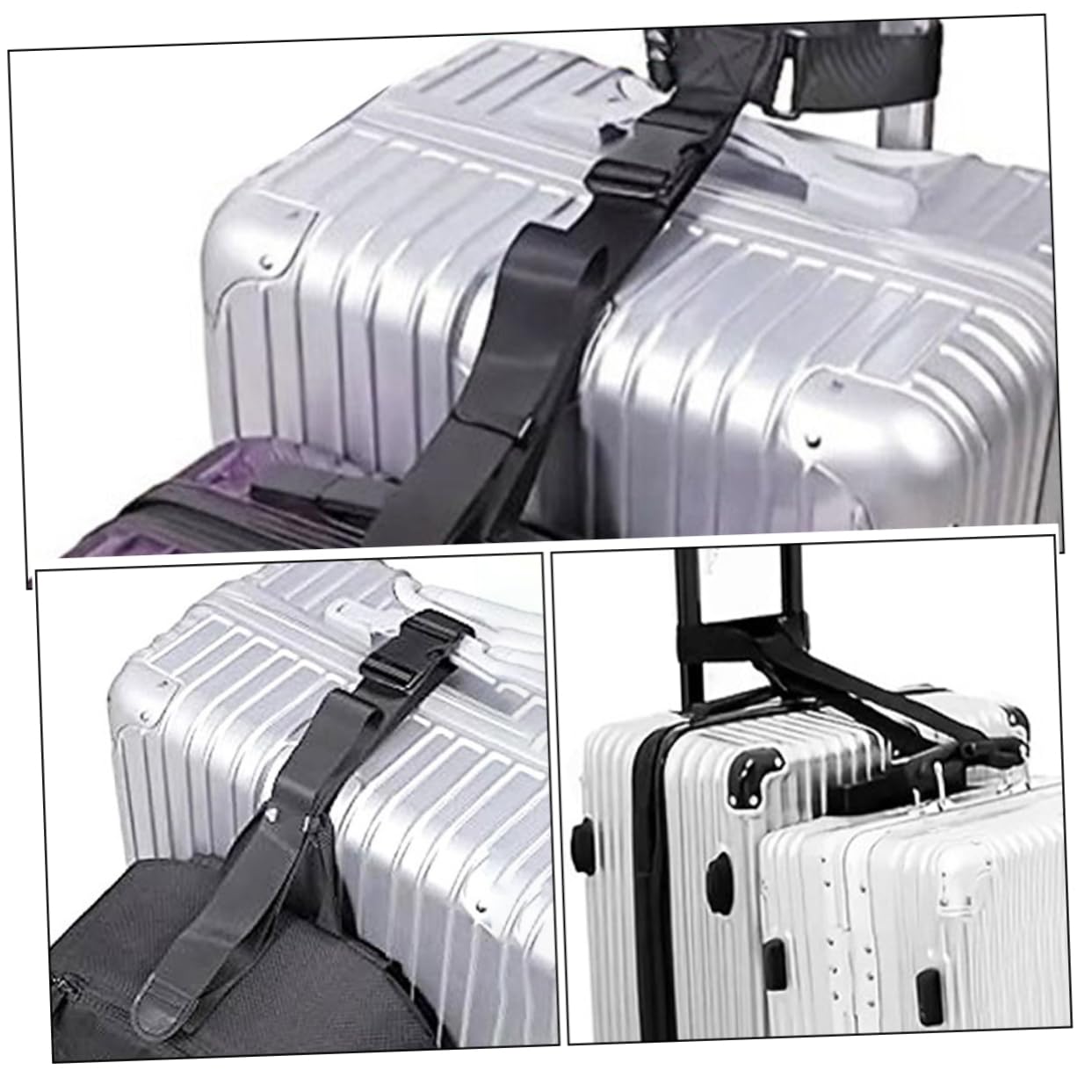 4sets Cinghia Connettore Per Valigia Regolabile Per Bagagli e Zaini Design Compatto e Sicuro Cinghia Materiale Resistente Per Viaggi Pratici e Sicuri